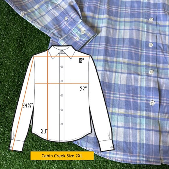 Cabin Creek Boys Button Down Oxford Shirt Pastel Plaid Wrinkle Free Size 12T - Picture 2 of 10